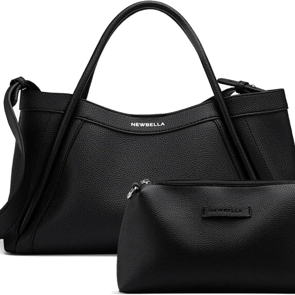Vegan Leather Tote Bag for Women, Hobo Shoulder Bag, Crossbody Handbag with Matc
